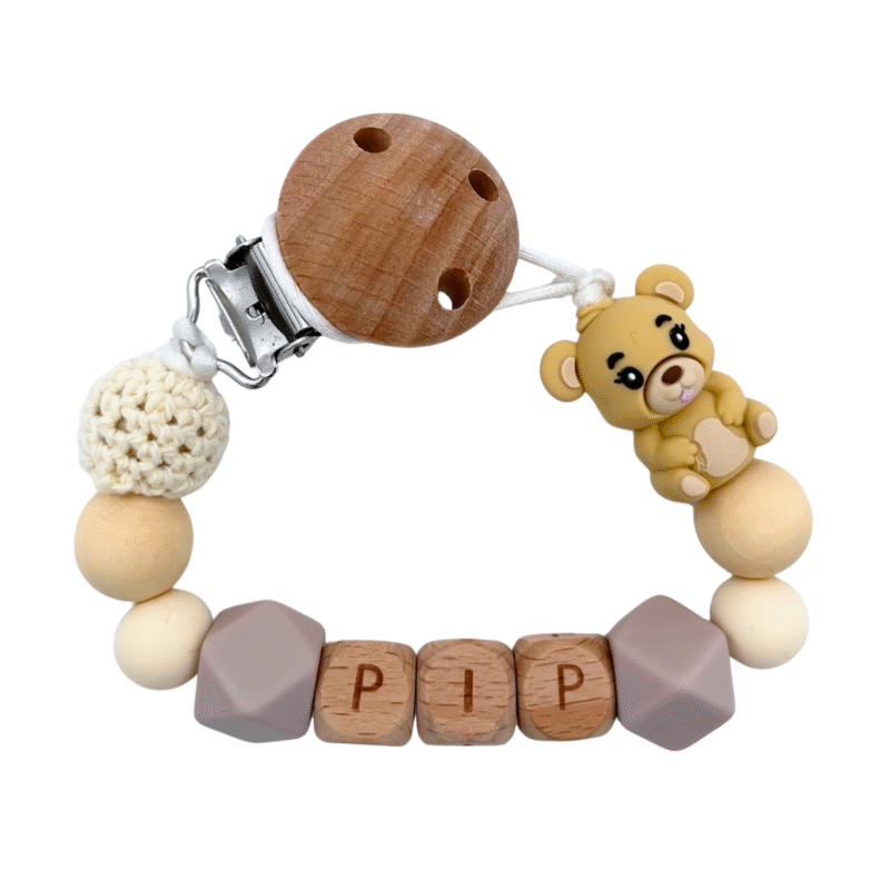 Speenkoord Teddybeer met eigen naam