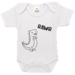 Rompertje – Dino – wit korte mouw