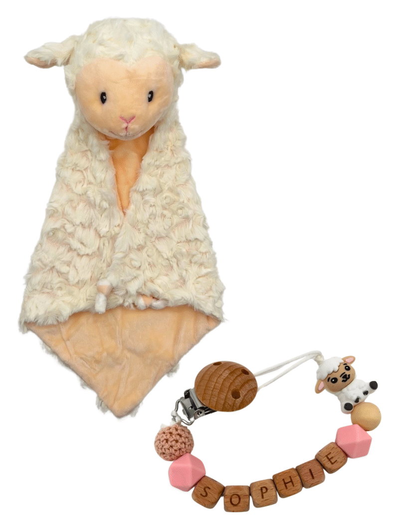 Speenkoord en knuffeltje schaap